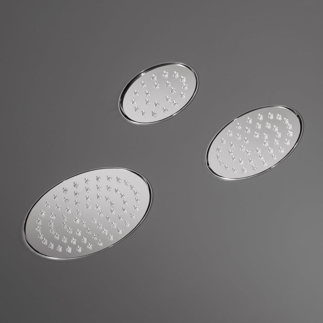Shower Heads Built-in shower head set with rain jet and transparent silicone nozzles