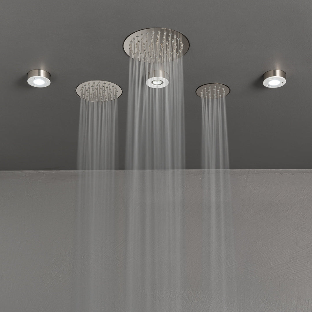Shower Heads Built-in shower head set with rain jet and transparent silicone nozzles
