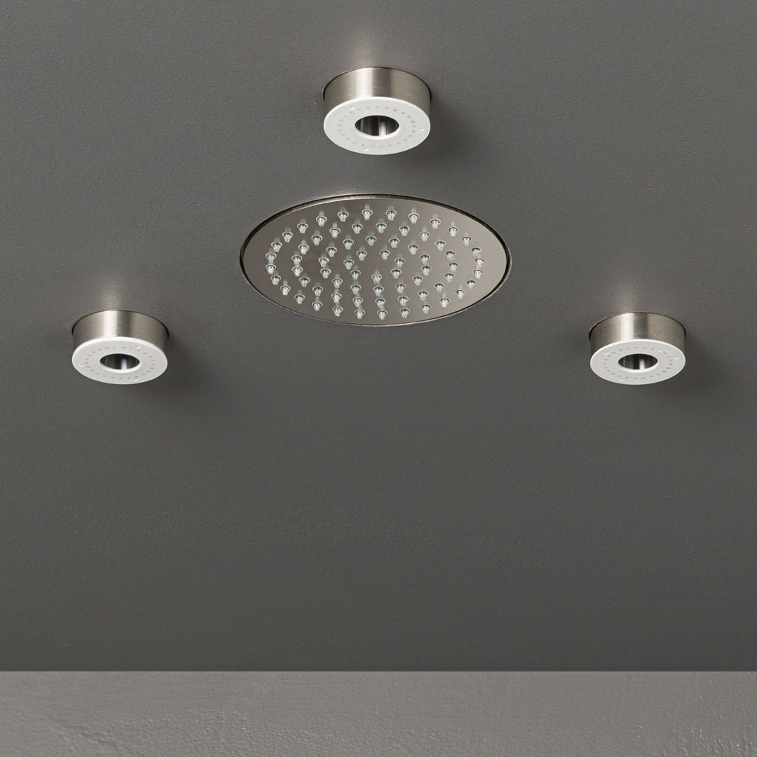 Wellness Built-in shower head with Delrin® end, rain jet and LED chromotherapy