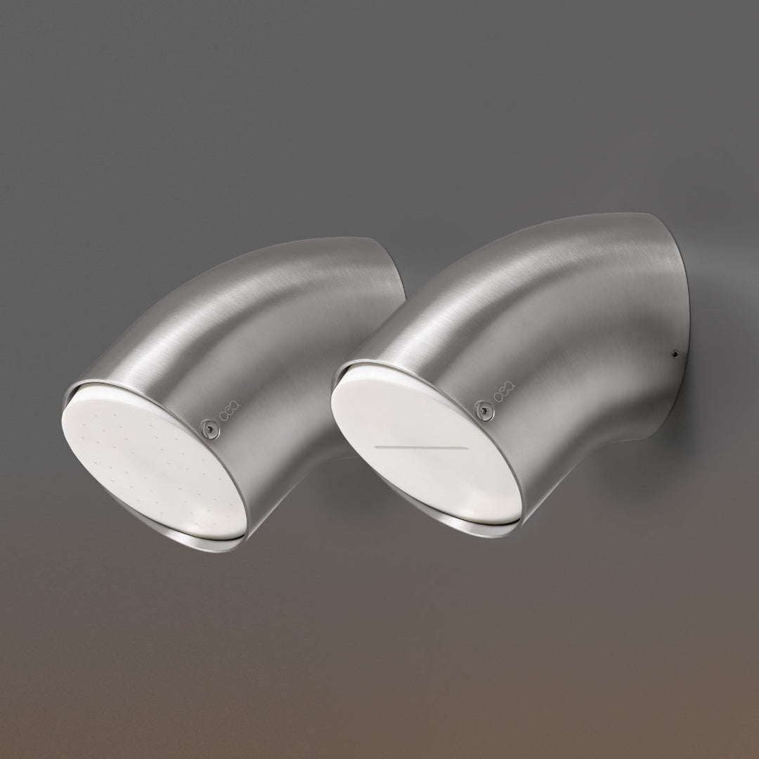 Shower Heads Adjustable shower head set, Delrin® end with rain jet and waterfall jet