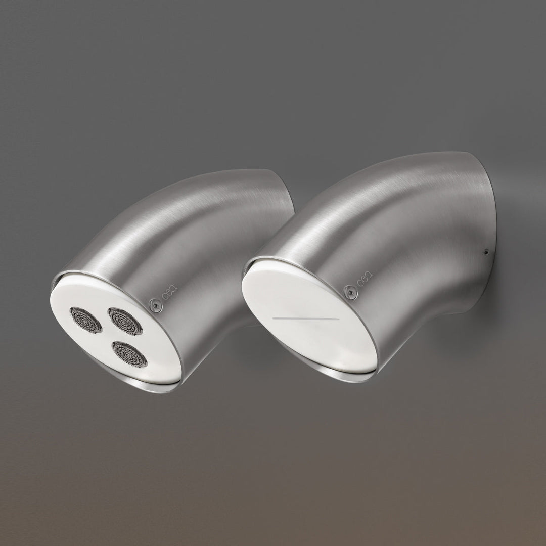 Shower Heads Adjustable shower head set, Delrin® end with conical rain jet and waterfall jet