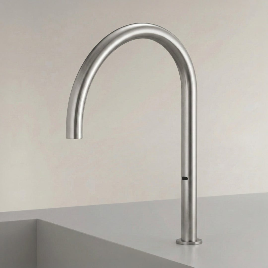 Sink Spouts With Infrared Sensor Deck mounted swivelling spout, H. 475 mm, with IP67 waterproof infrared presence sensor, temperature regulation through a remote manual mixing cartridge