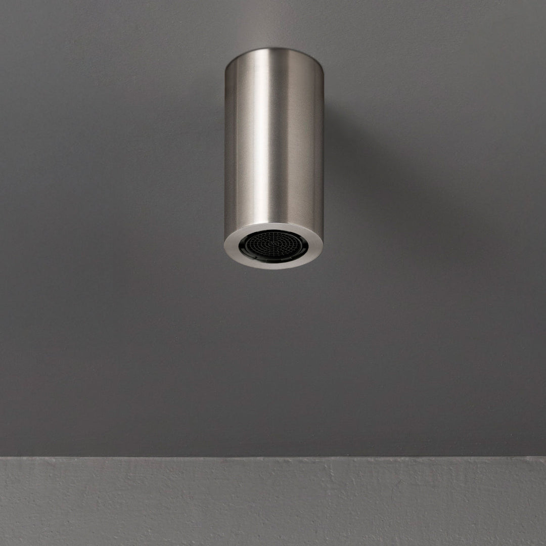 Wellness Shower head (Ø 50 mm, H. 100 mm) with pure free flow jet and LED chromotherapy, flush ceiling mounting