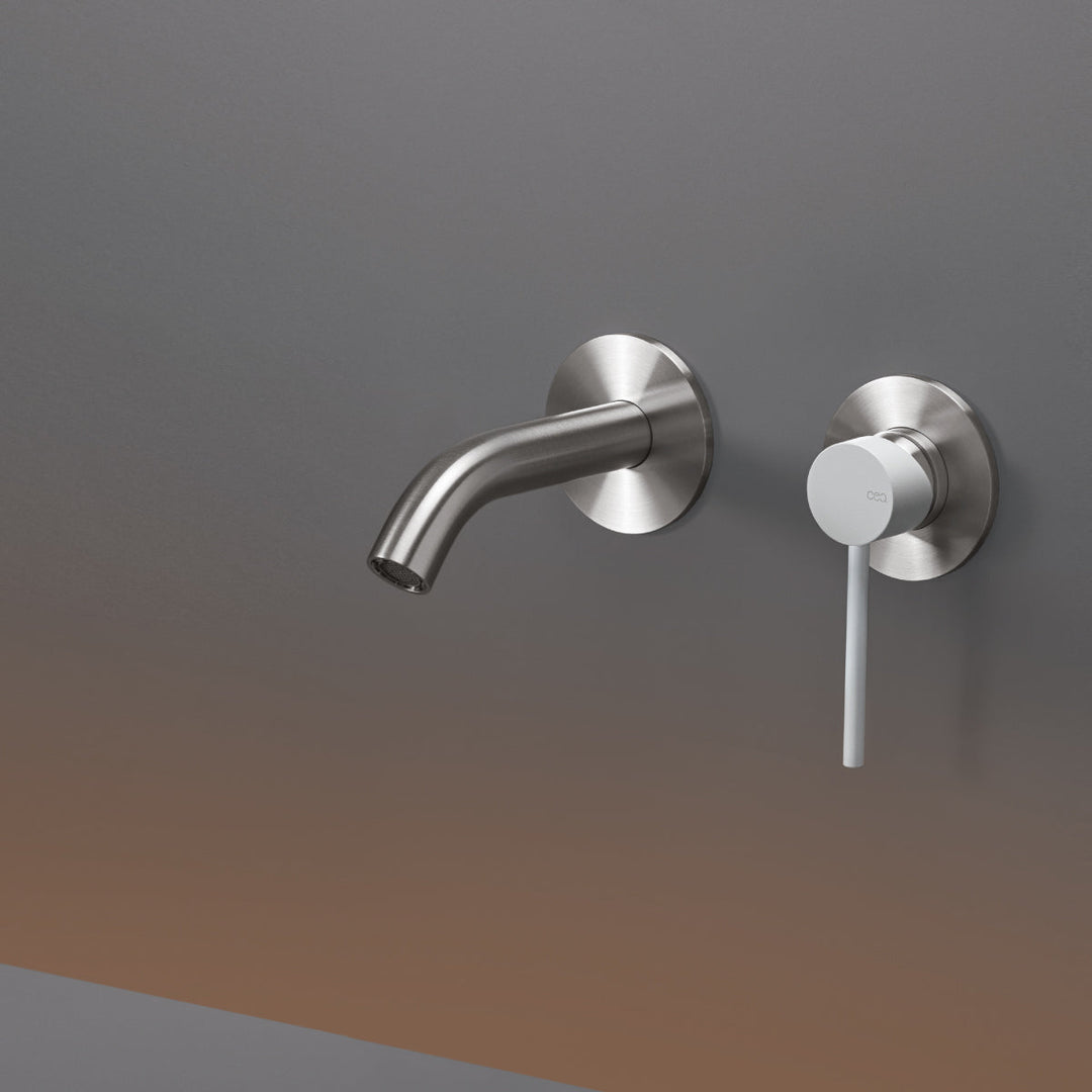 Gastone Wall mounted mixer with spout L. max. 125 mm