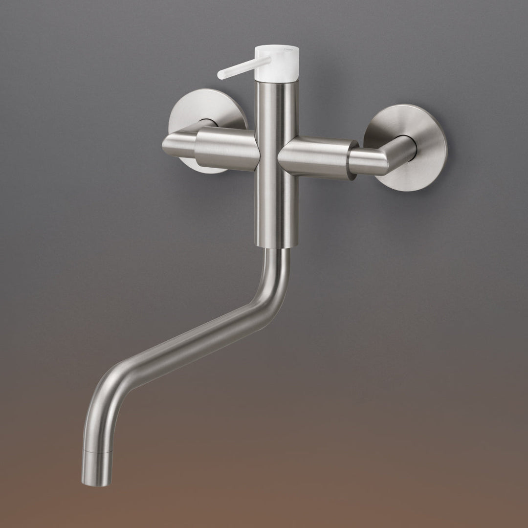 Gastone Wall mounted mixer, without built-in part, with swivelling spout