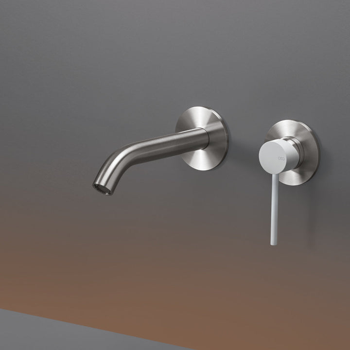Gastone Wall mounted mixer with spout L. max. 155 mm