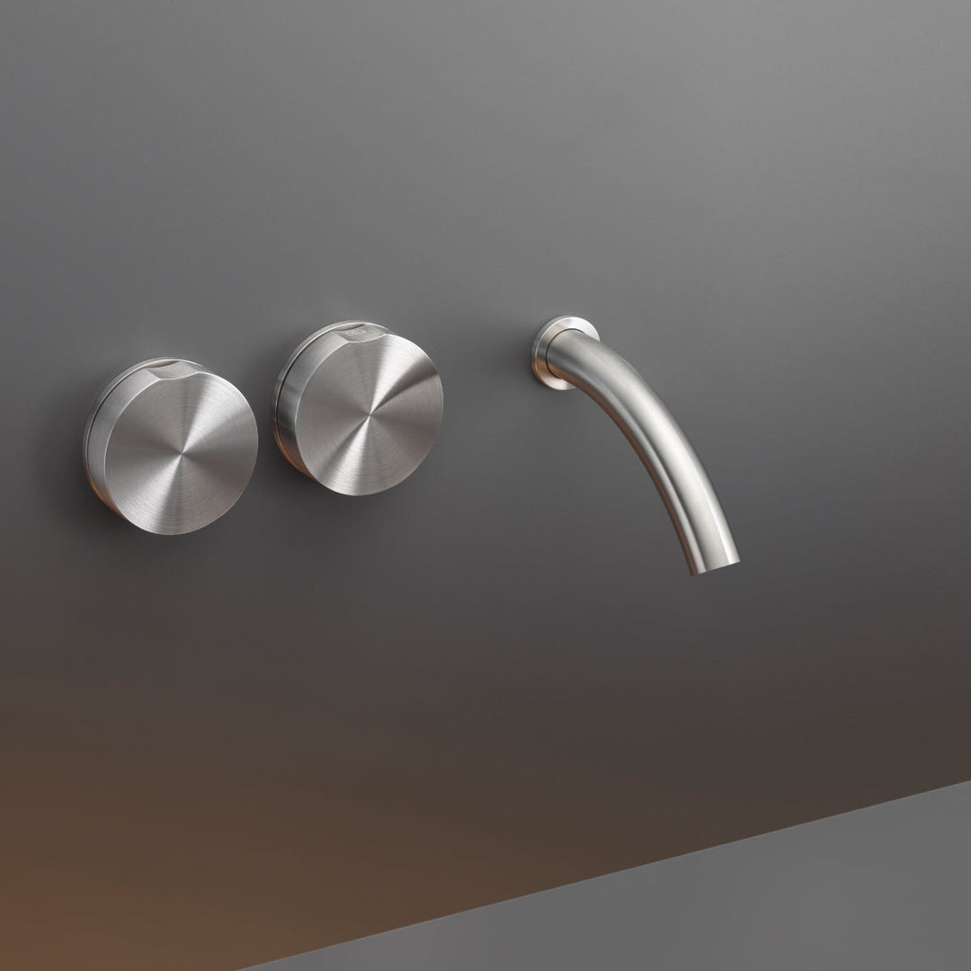 Giotto Wall mounted dual handle mixer with spout L. 125 mm