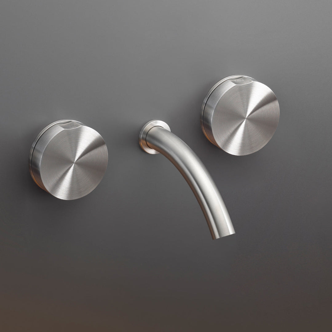 Giotto Wall mounted dual handle mixer with spout L. 125 mm