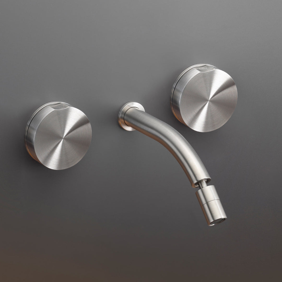 Giotto Wall mounted dual handle mixer with adjustable spout L. 170 mm