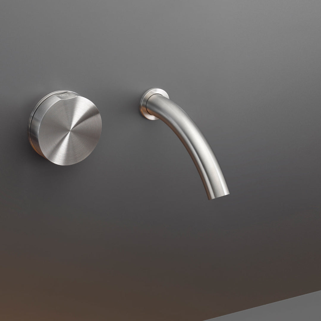 Giotto Wall mounted progressive mixer with spout L. 125 mm
