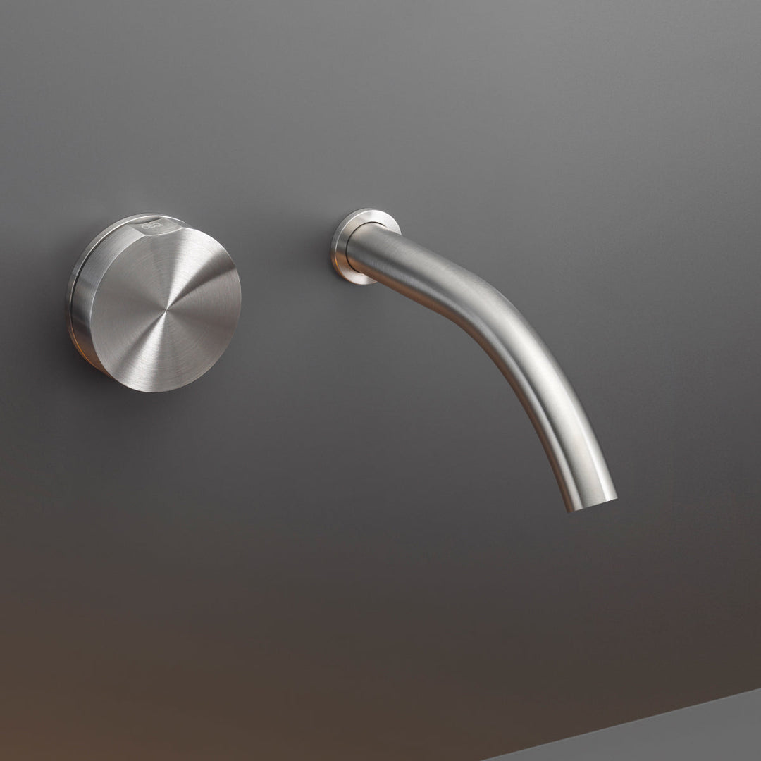 Giotto Wall mounted progressive mixer with spout L. 170 mm