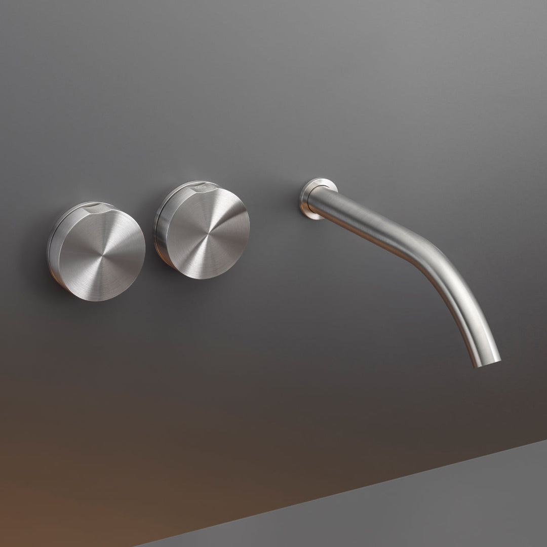 Giotto Wall mounted dual handle mixer with spout L. 220 mm