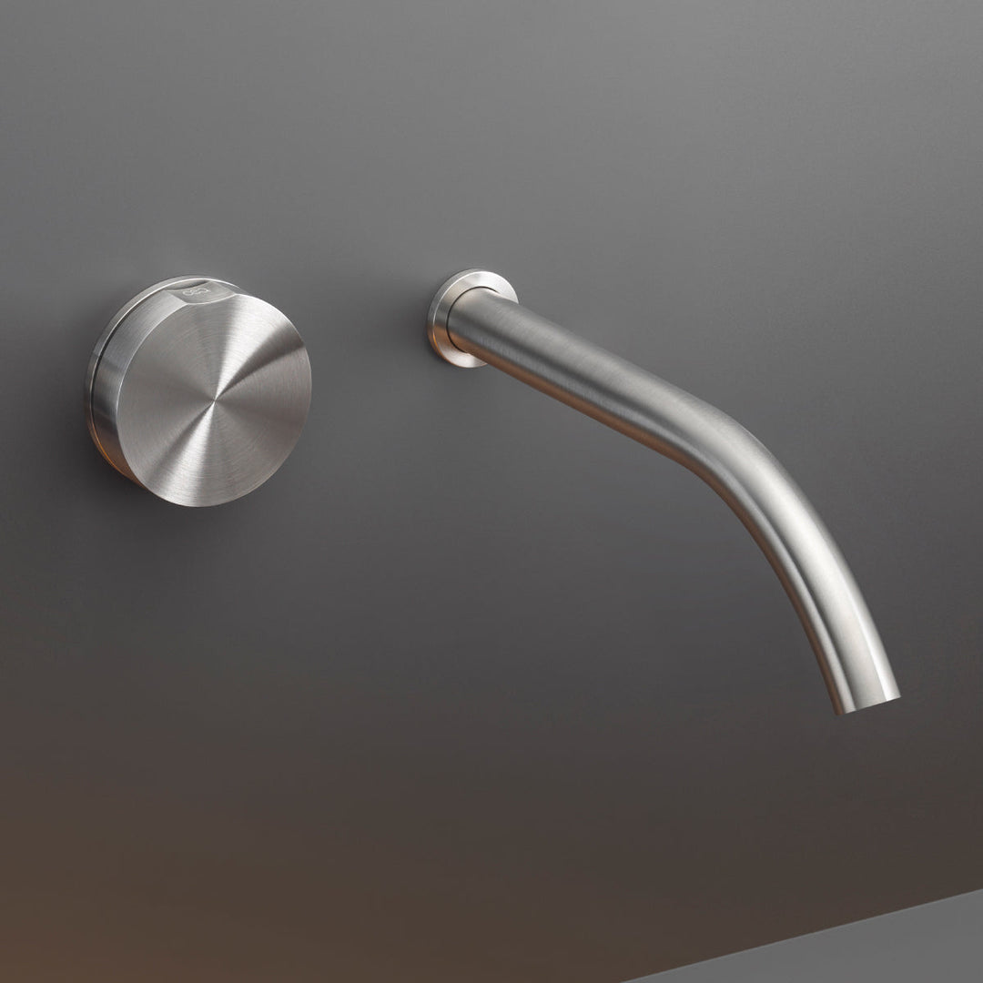 Giotto Wall mounted progressive mixer with spout L. 220 mm