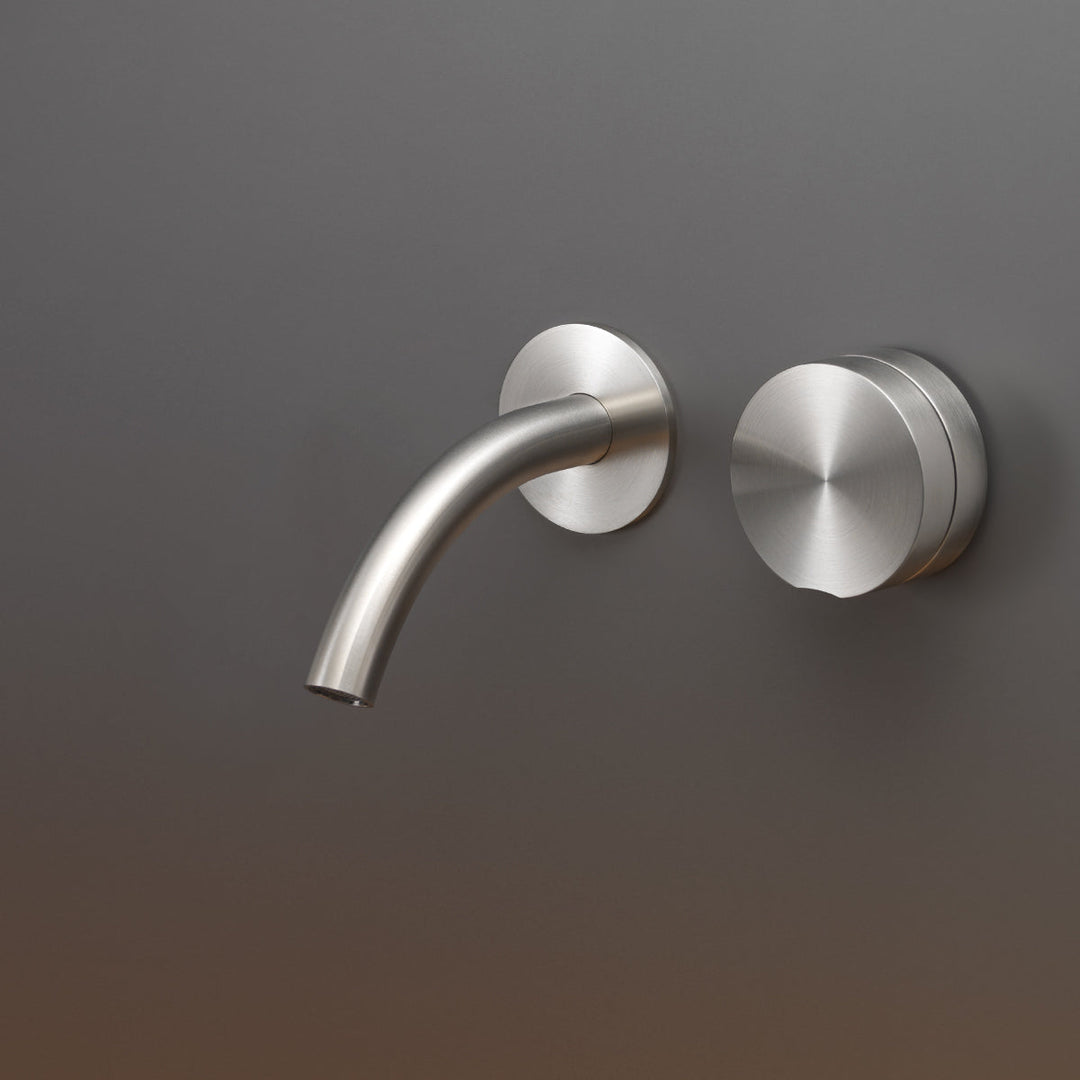 Giotto Plus Wall mounted mixer with spout L. 125 mm