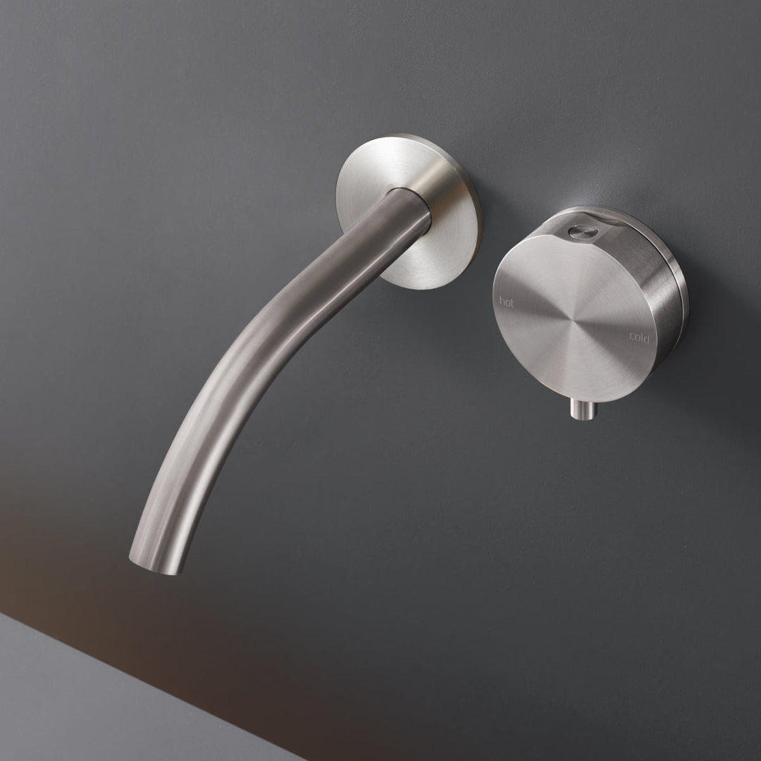 Giotto Plus Wall mounted Double Movement mixer with spout L. 170 mm