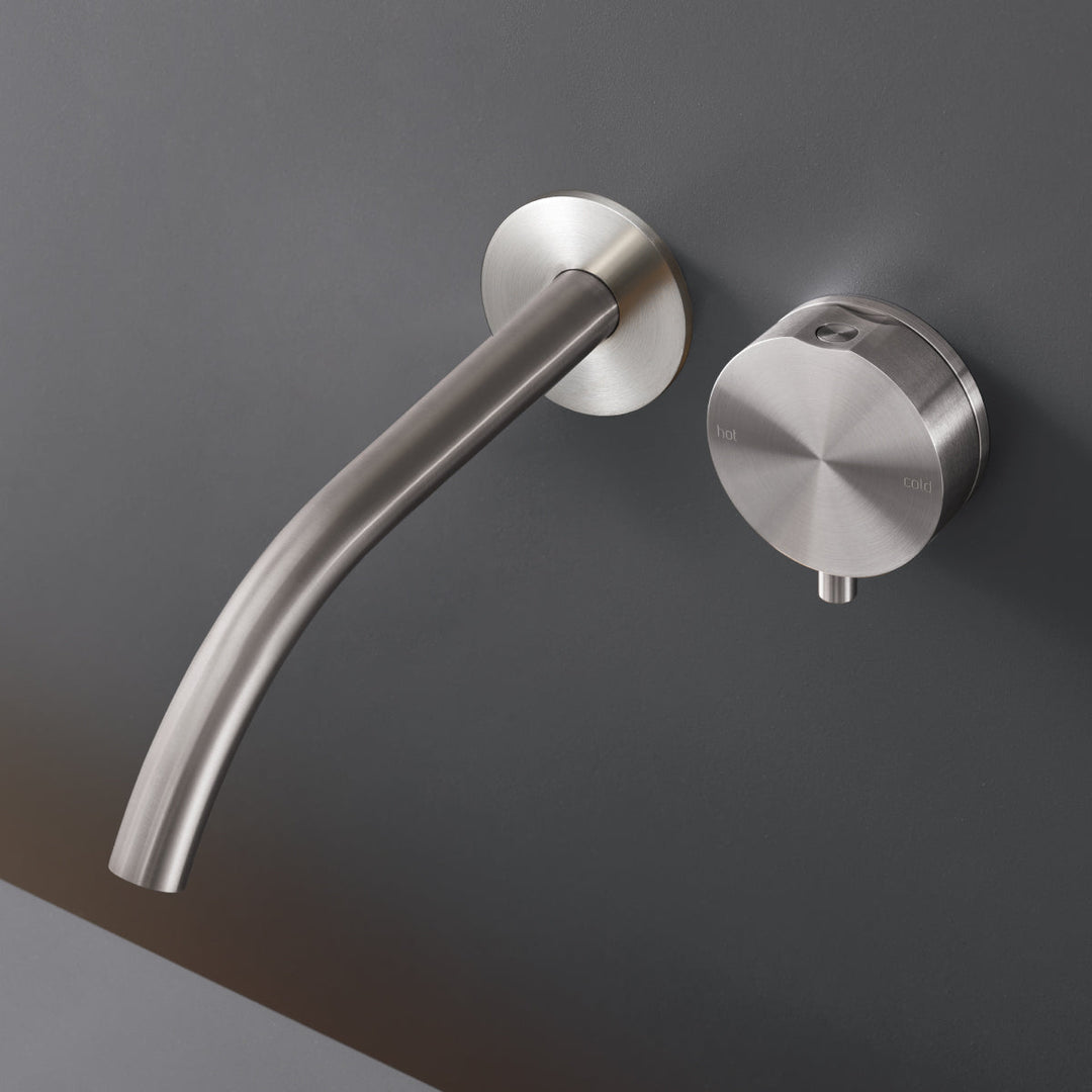 Giotto Plus Wall mounted Double Movement mixer with spout L. 220 mm