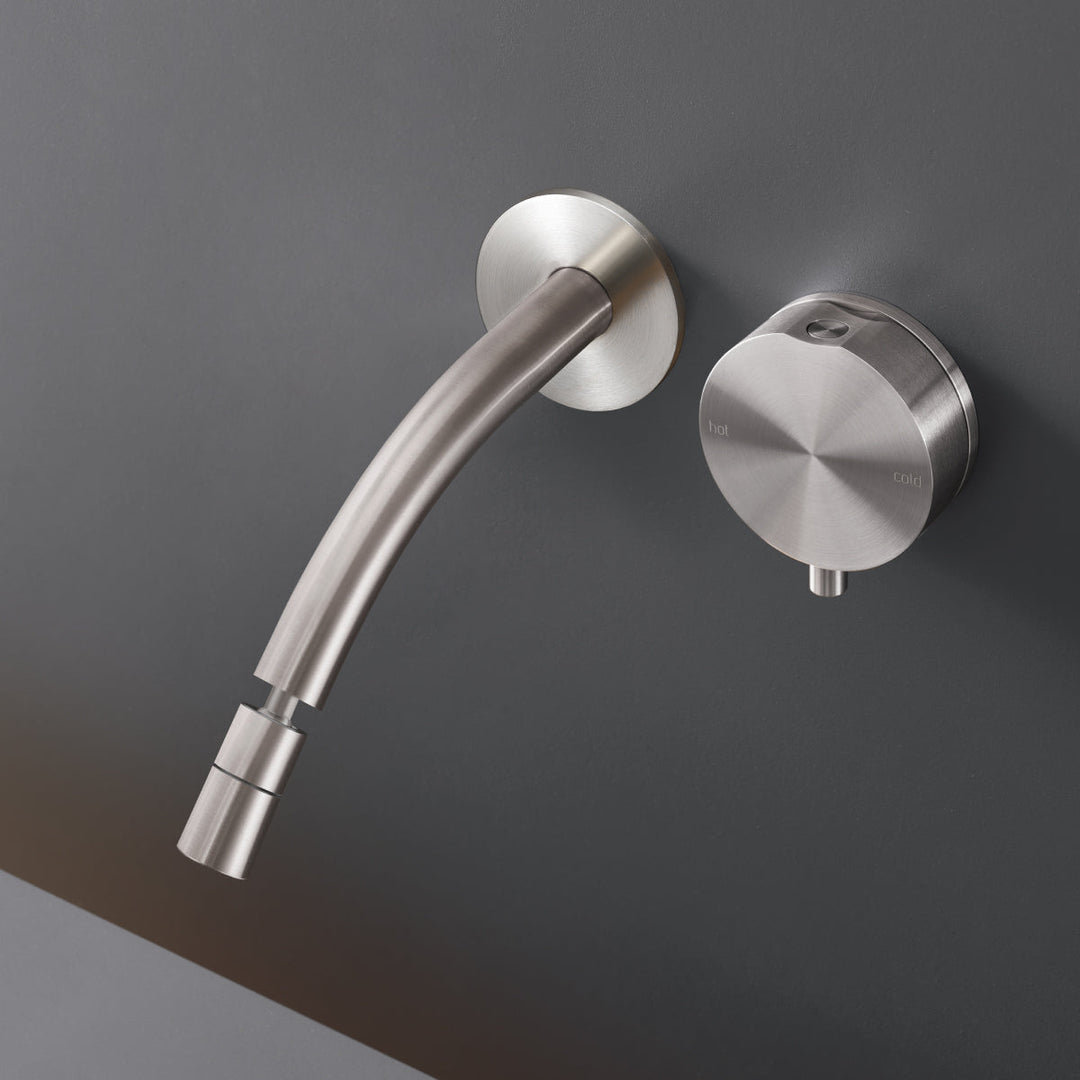 Giotto Plus Wall mounted Double Movement mixer with adjustable spout L. 170 mm