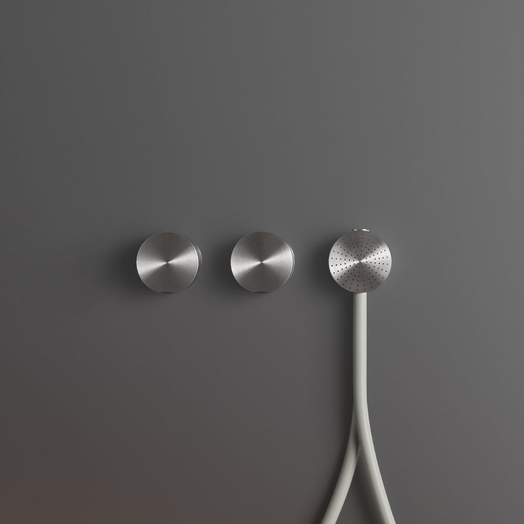 Giotto Plus Wall mounted 2 mixers set for bathtub/shower with round hand shower Ø 65 mm