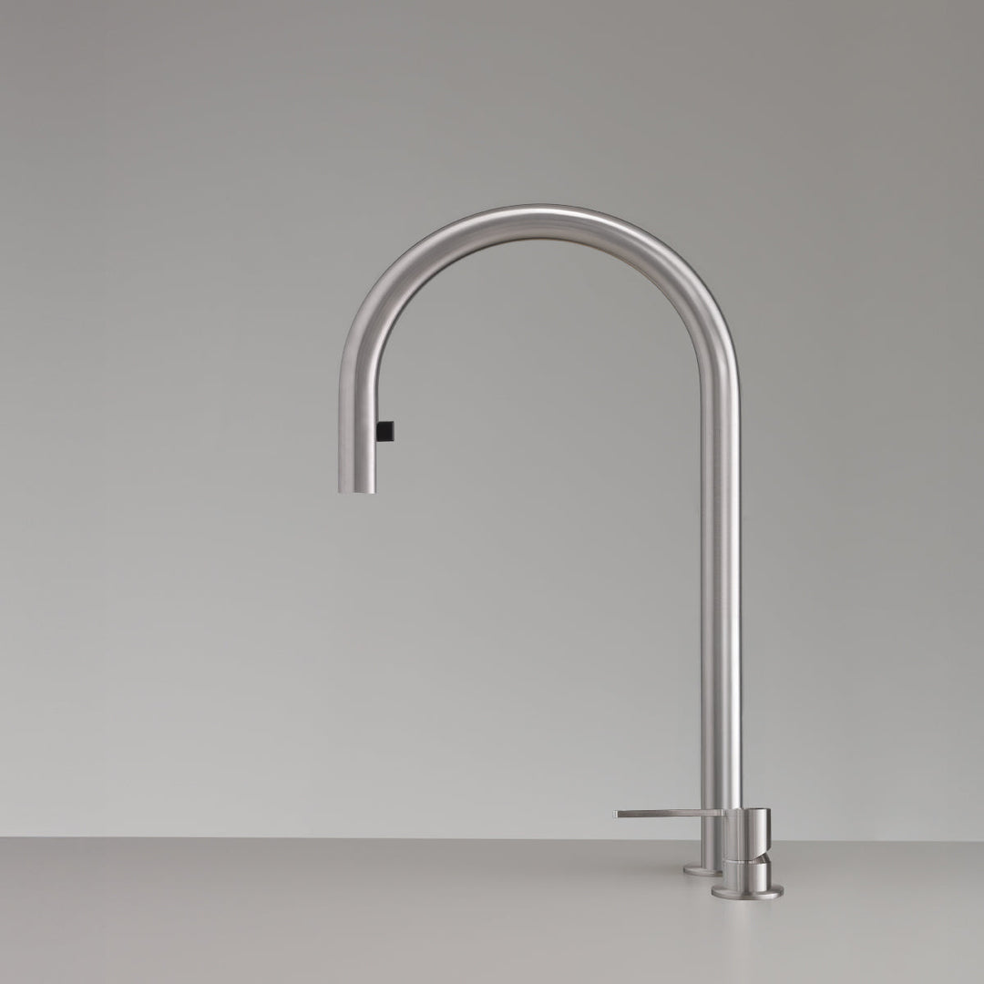 Two Hole Mixers With Pull Out Hand Shower Two-hole mixer with swivelling spout and pull-out hand shower