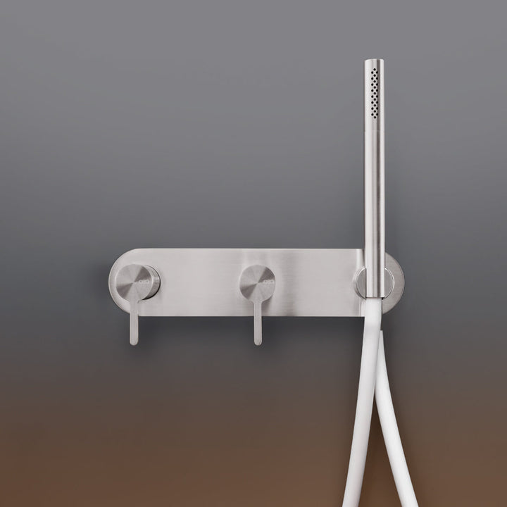 Innovo Wall mounted 2 mixers set for bathtub/shower with cylindrical hand shower Ø 18 mm