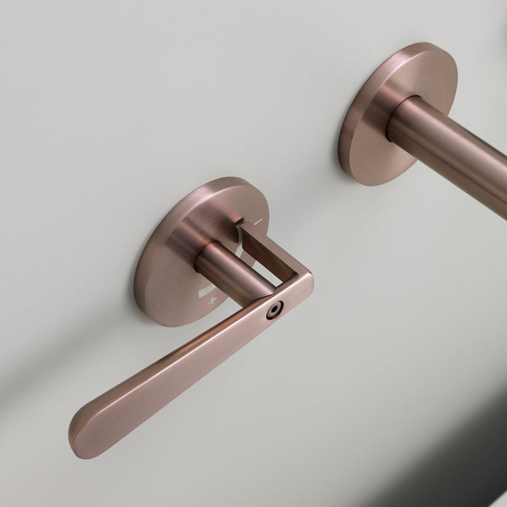 Lutezia Wall mounted dual handle mixer with spout L. 125 mm