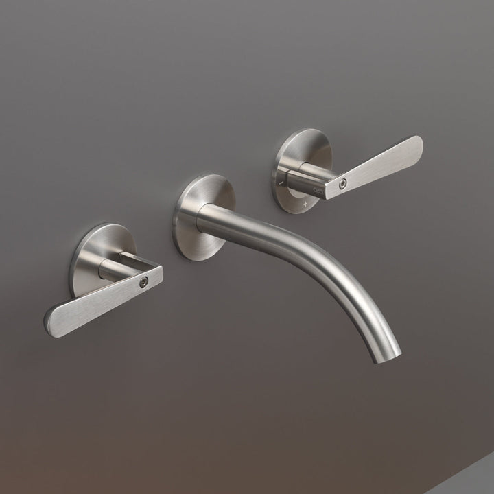 Lutezia Wall mounted dual handle mixer with spout L. 170 mm