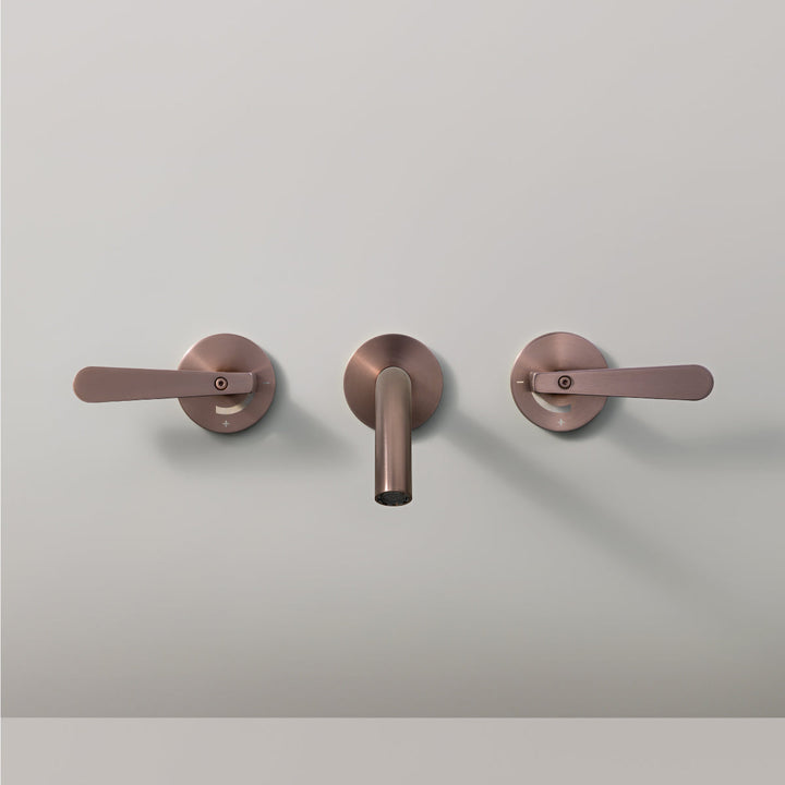 Lutezia Wall mounted dual handle mixer with spout L. 170 mm