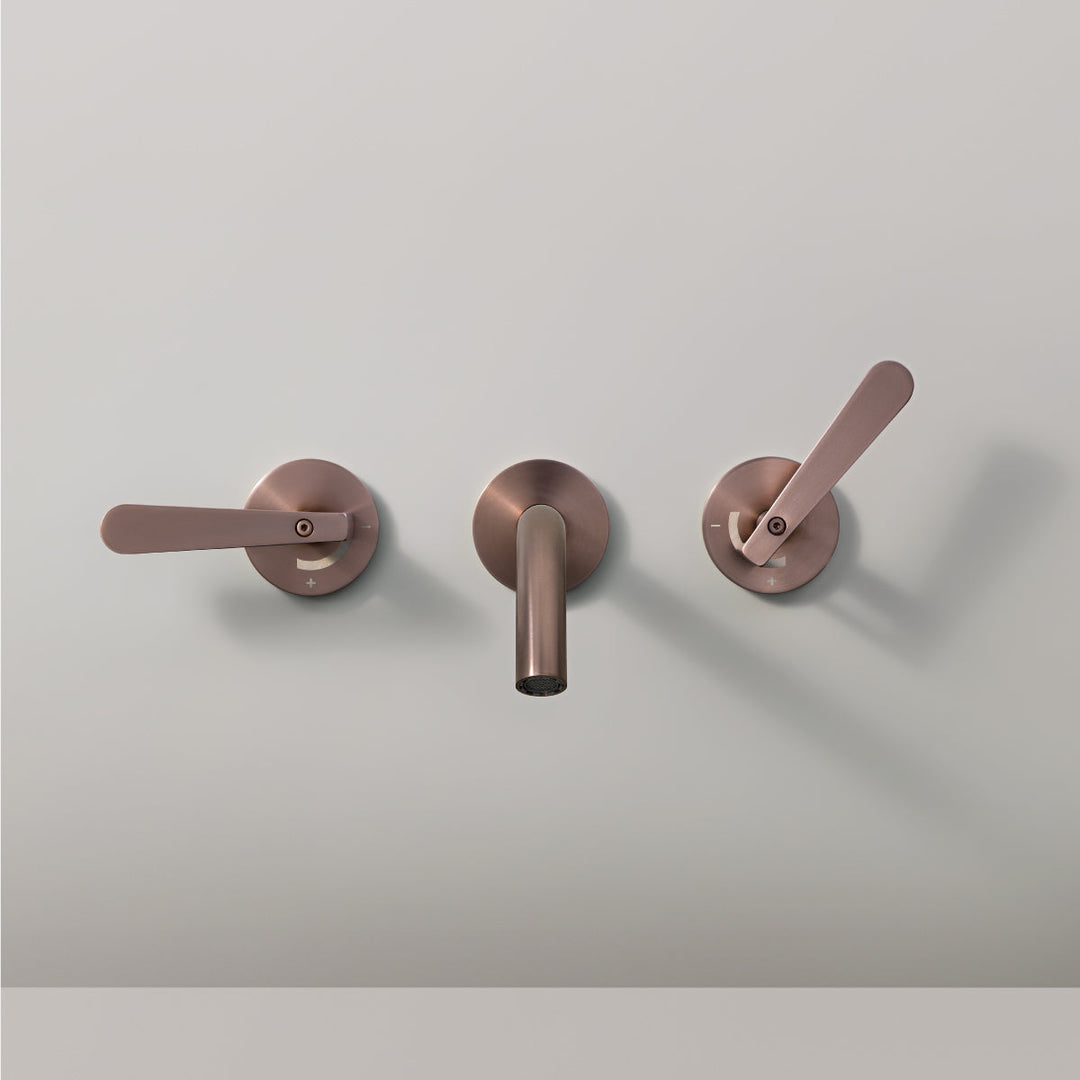 Lutezia Wall mounted dual handle mixer with spout L. 170 mm