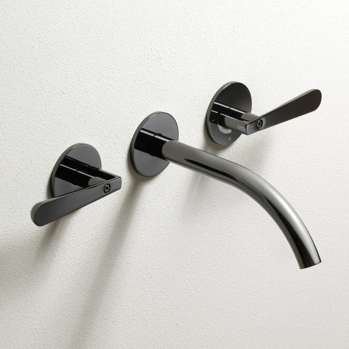 Lutezia Wall mounted dual handle mixer with spout L. 170 mm