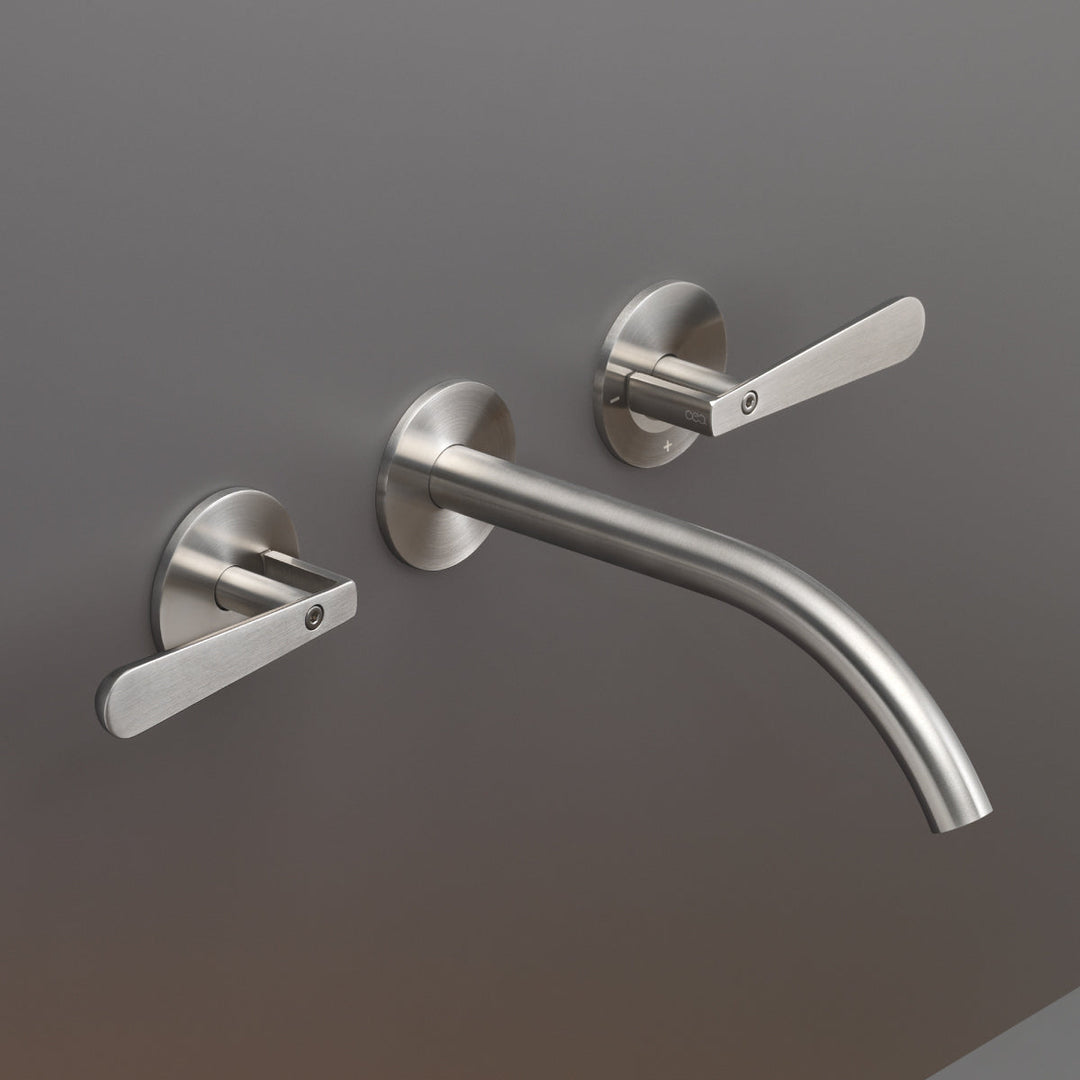 Lutezia Wall mounted dual handle mixer with spout L. 220 mm