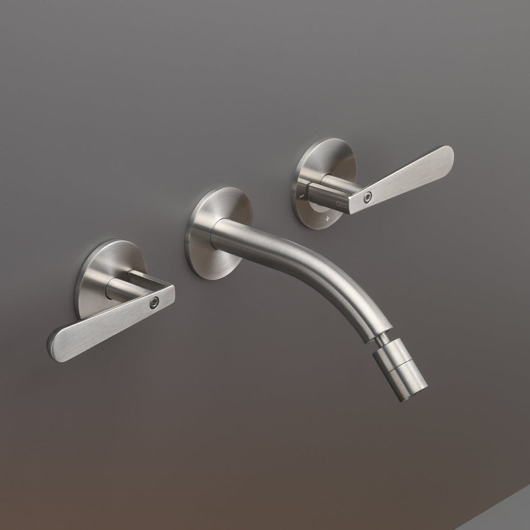 Lutezia Wall mounted dual handle mixer with adjustable spout L. 170 mm