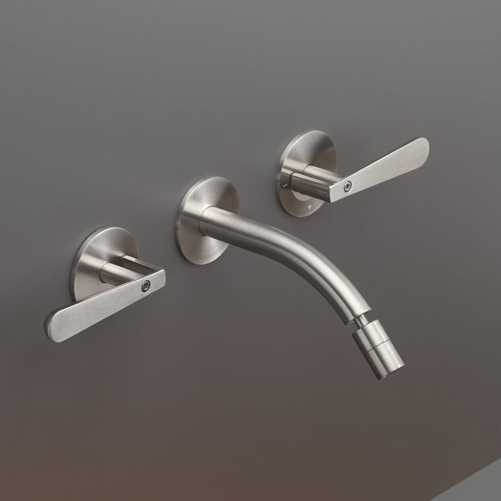 Lutezia Wall mounted dual handle mixer with adjustable spout L. 170 mm
