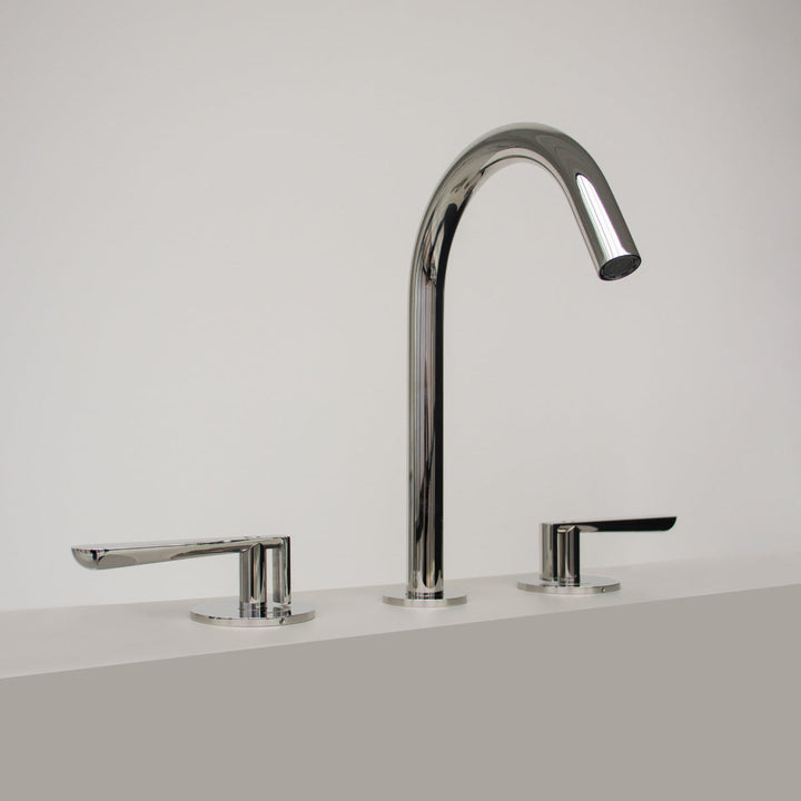 Lutezia Three-hole mixer with swivelling spout H. 190 mm