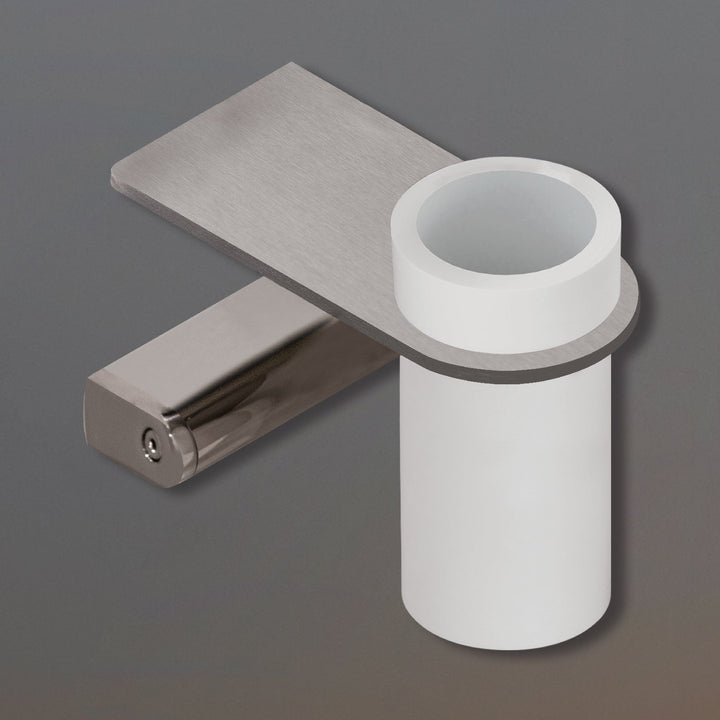 Lutezia Shelf with Delrin® toothbrush holder, installation on the left