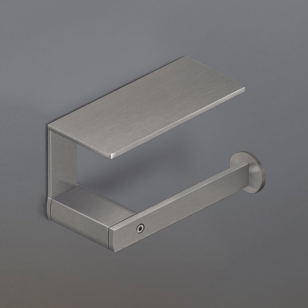 Lutezia Toilet roll holder with multipurpose shelf, installation on the left