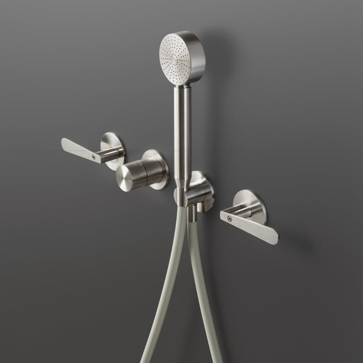 Lutezia Wall mounted thermostatic mixer set for shower with 2 shut-off valves and hand shower Ø 70 mm