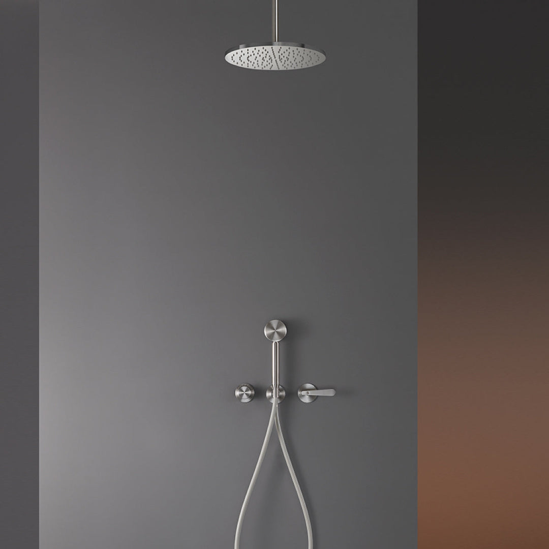Lutezia Wall mounted thermostatic mixer set for shower with 2 way diverter and hand shower Ø 70 mm