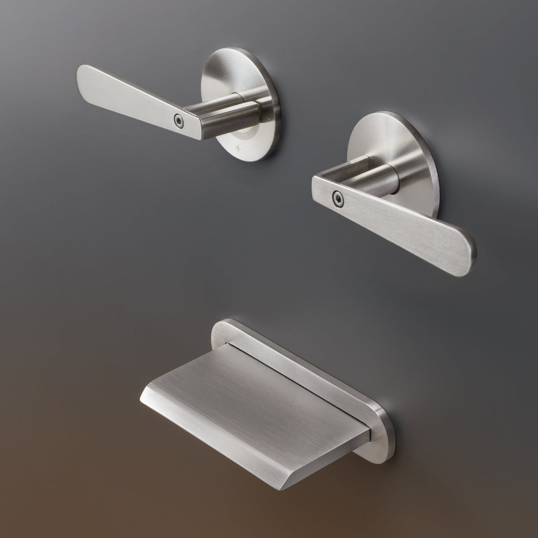 Lutezia Dual handle mixer for bathtub with waterfall jet L. 70 mm