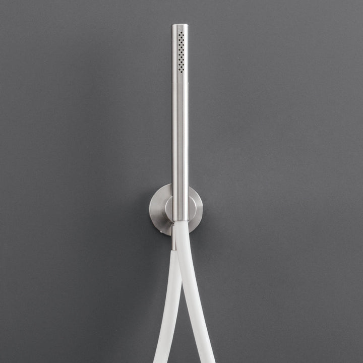 Hand Showers And Brackets Cylindrical hand shower with bracket and water connection