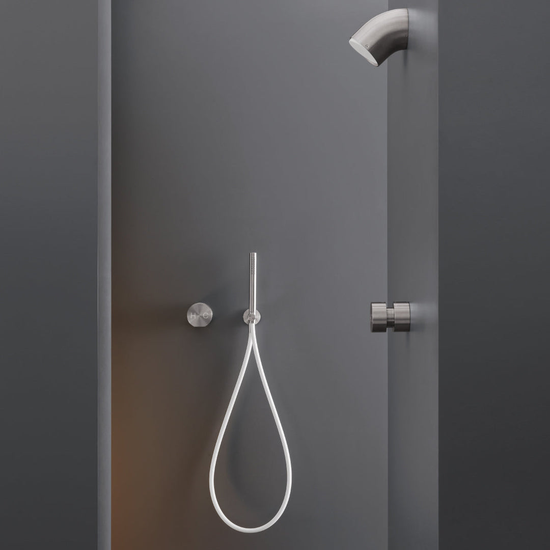 Neutra Wall mounted thermostatic mixer with shut-off valve