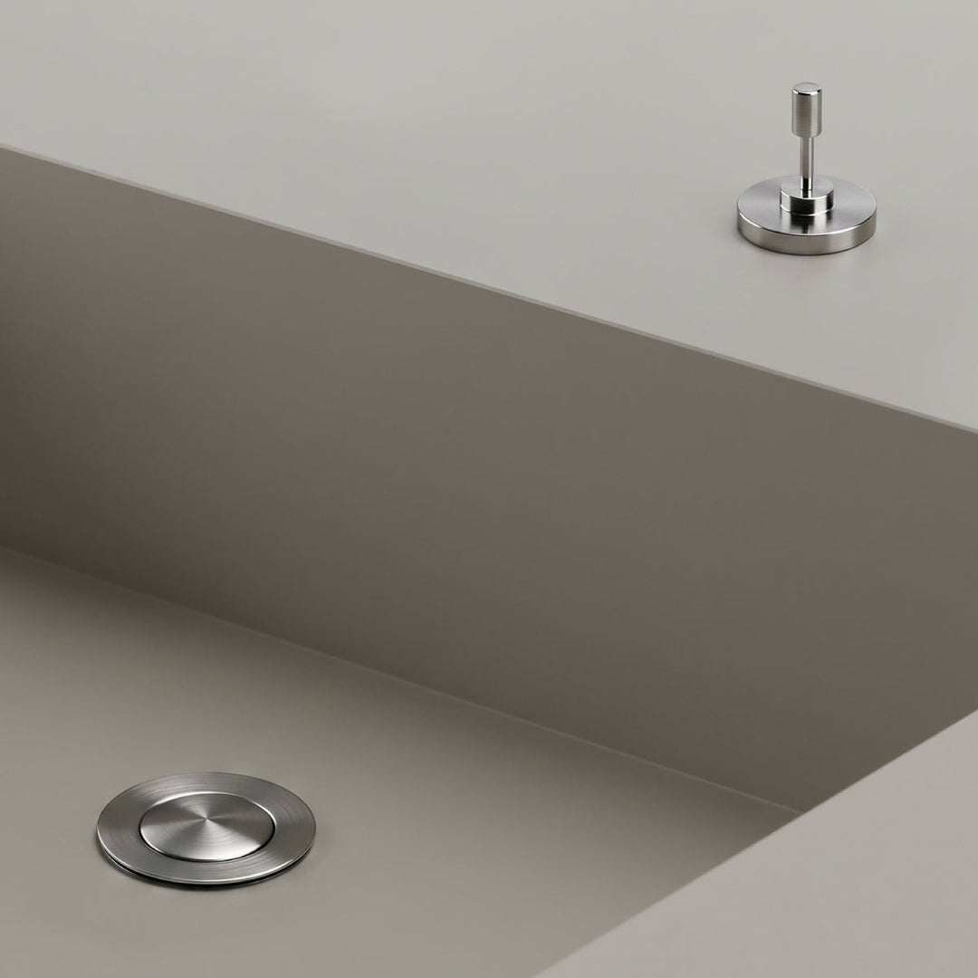 Drains Fittings And Shut Off Valves Plug with opening control and waste drain in AISI 316L stainless steel Complements CEA Design