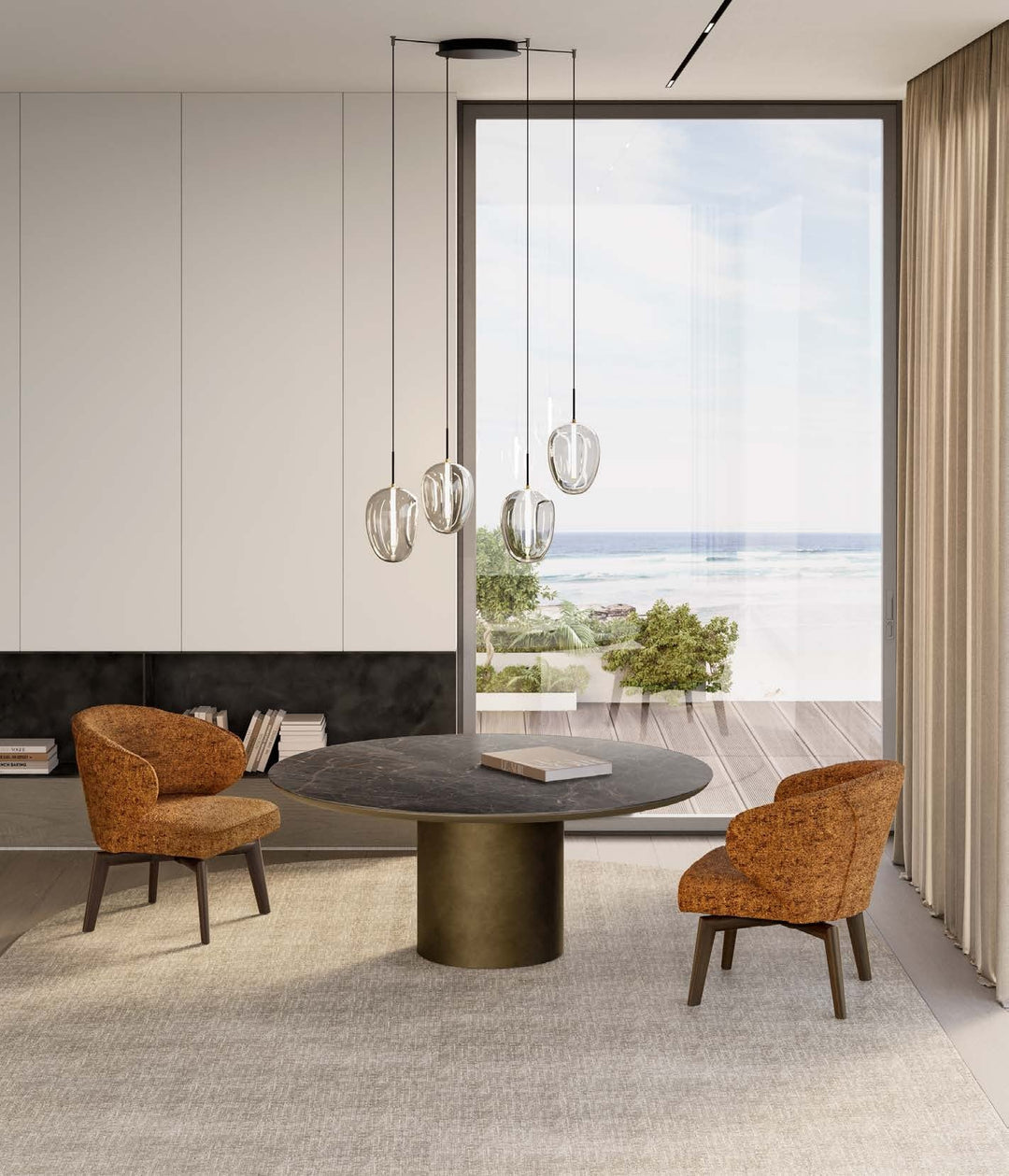 Cilindro Lounge Wood-Ceramic Dining Table