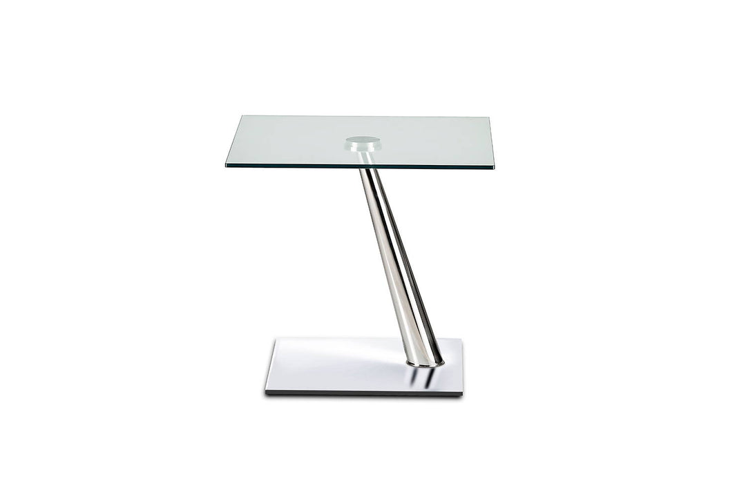 Clay End Table Clear Glass Chrome Satin Silver Glass End Tables Naos