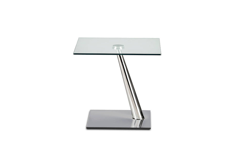Clay End Table Clear Glass Chrome Satin Silver Glass End Tables Naos