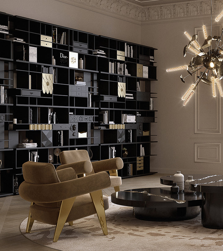coleccionista bookcase Cabinets Boca Do Lobo Black lacquered