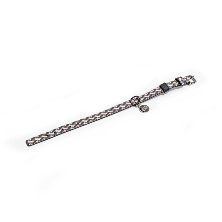 Dog Collar Poltrona Frau Ecru / Green Medium: 13.75 in width
