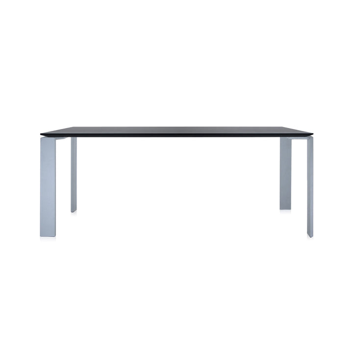 Four Rectangular Soft Touch Table Tables Kartell Black / Aluminum