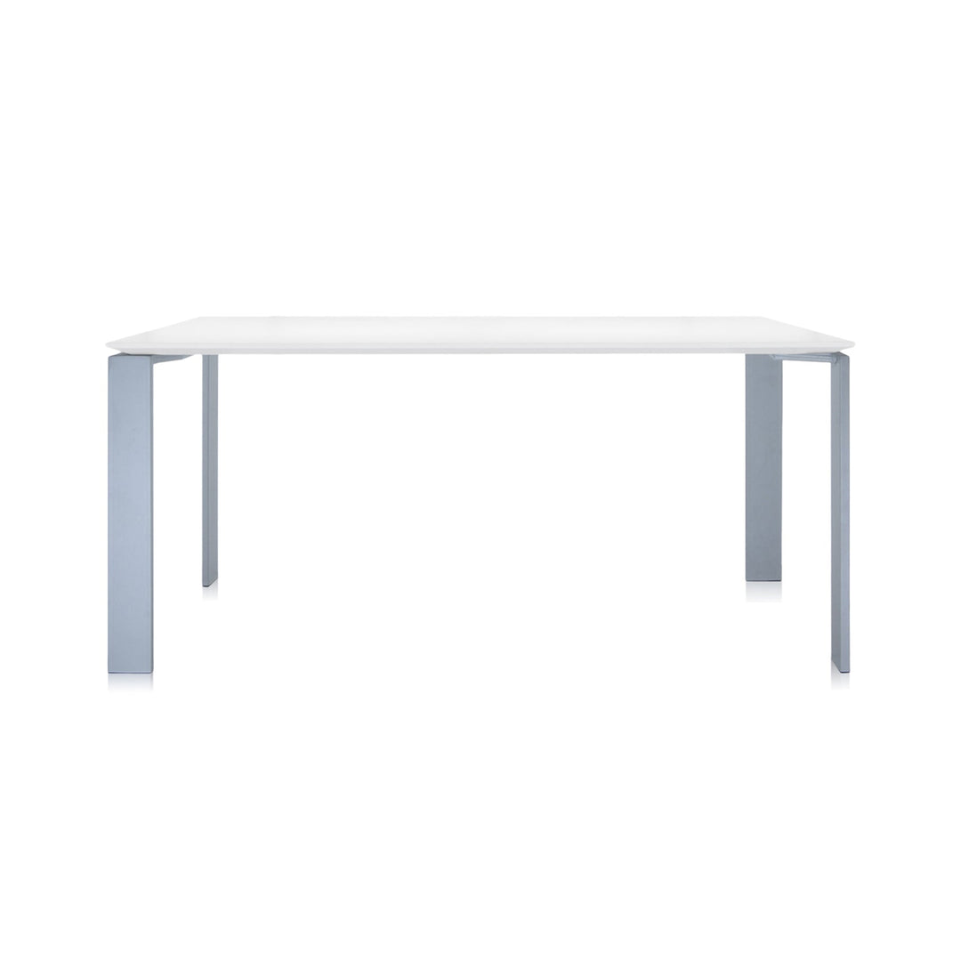 Four Rectangular Soft Touch Table Tables Kartell White / Aluminum