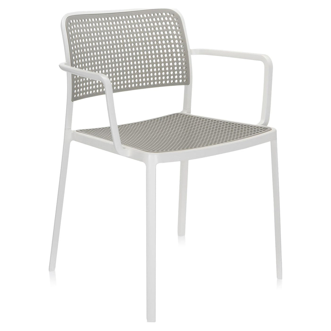 Audrey Chair with Arms (Set of 2) Kartell White-Light Grey