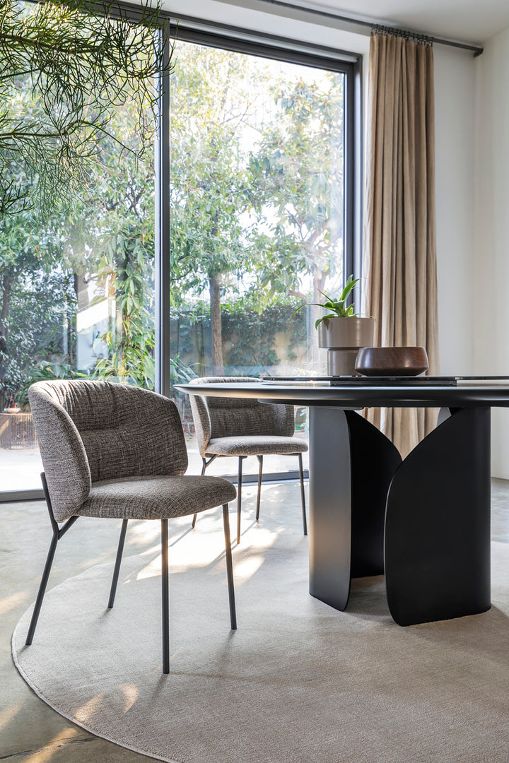 Twins Round Dining Table with Your Choice of Top Calligaris